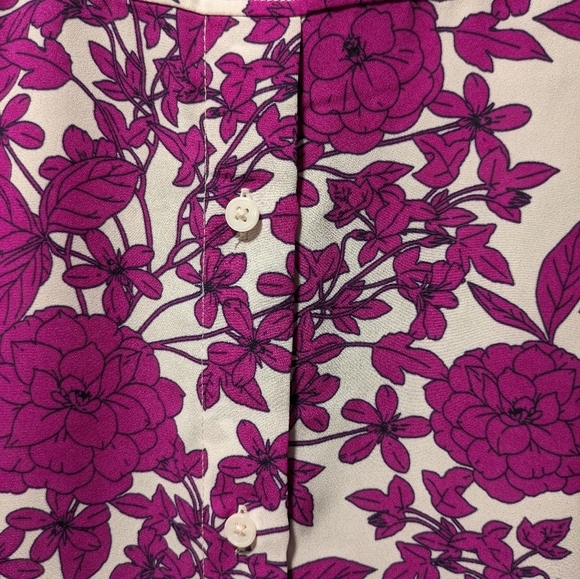 Banana Republic Shirt Floral Purple Long sleeve size S - Picture 7 of 9